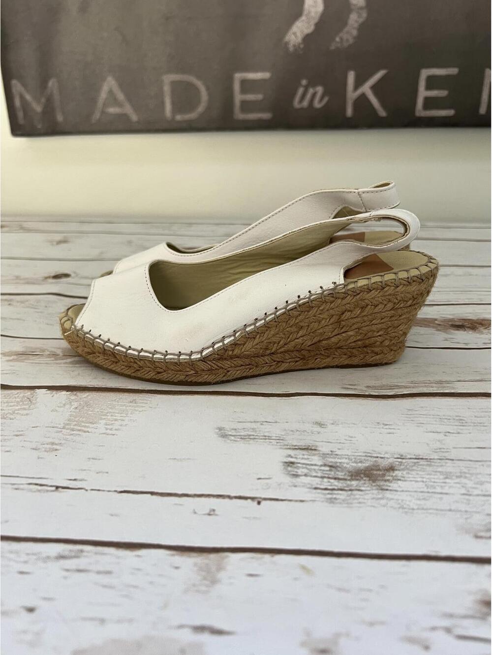 Fabilalas White Espadrille Handmade Wedges in Spain Made in Spain - sz 6.6-7